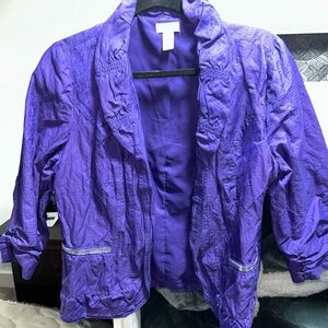 Chico's Vibrant Purple Open-Front Lightweight Jacket